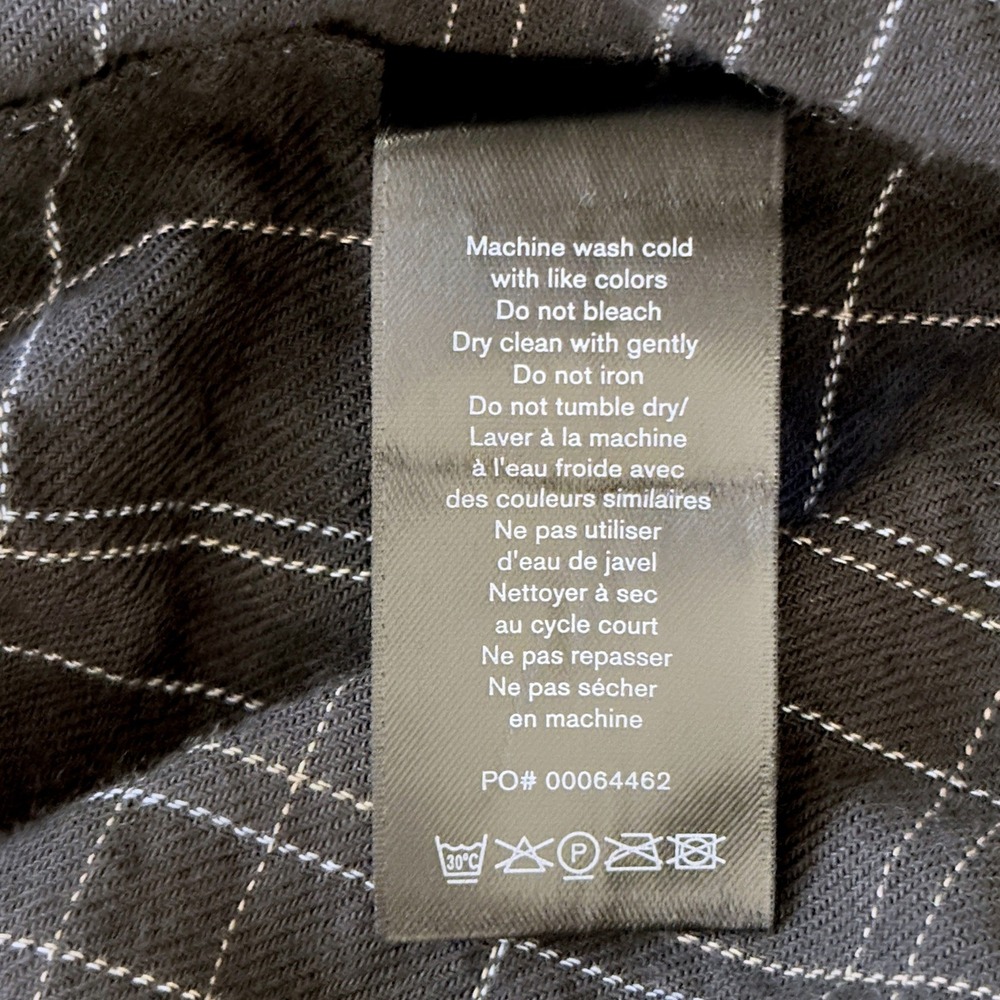Rag & Bone Plaid Button Down Shirt Black Cotton Stretch Western Yoke Men's M NWT - Picture 8 of 8